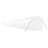 Greenhouse with Steel Frame White 48m² 24x2x2 m - Rear View