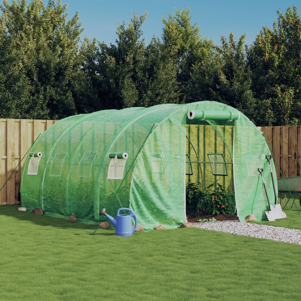 Greenhouse with Steel Frame Green 12 m? 4x3x2 m
