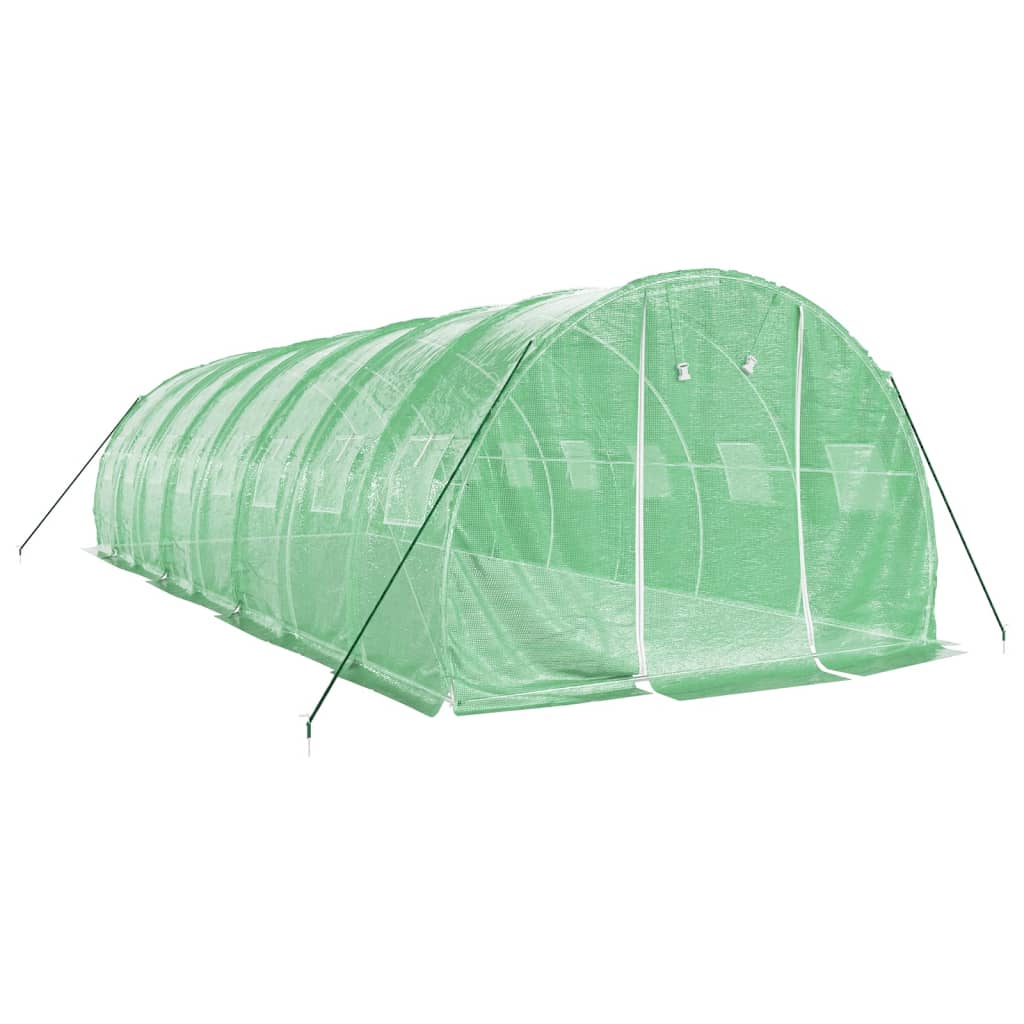 Greenhouse with Steel Frame Green 24 m? 8x3x2 m
