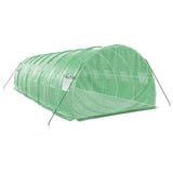 Greenhouse with Steel Frame Green 24 m² 8x3x2 m - Rear View