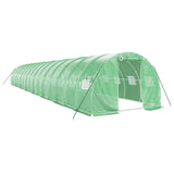 Greenhouse with Steel Frame Green 48 m² 16x3x2 m - Front View