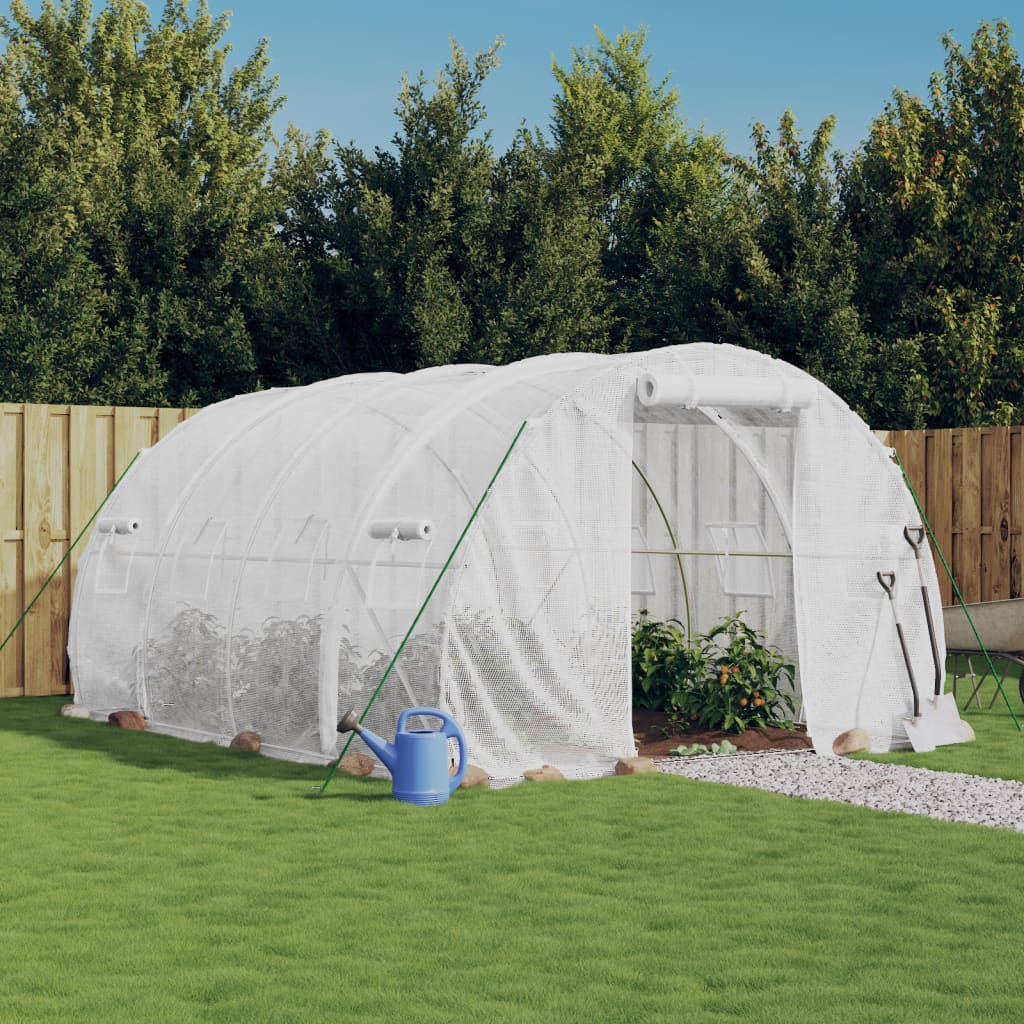 Greenhouse with Steel Frame White 12 m? 4x3x2 m