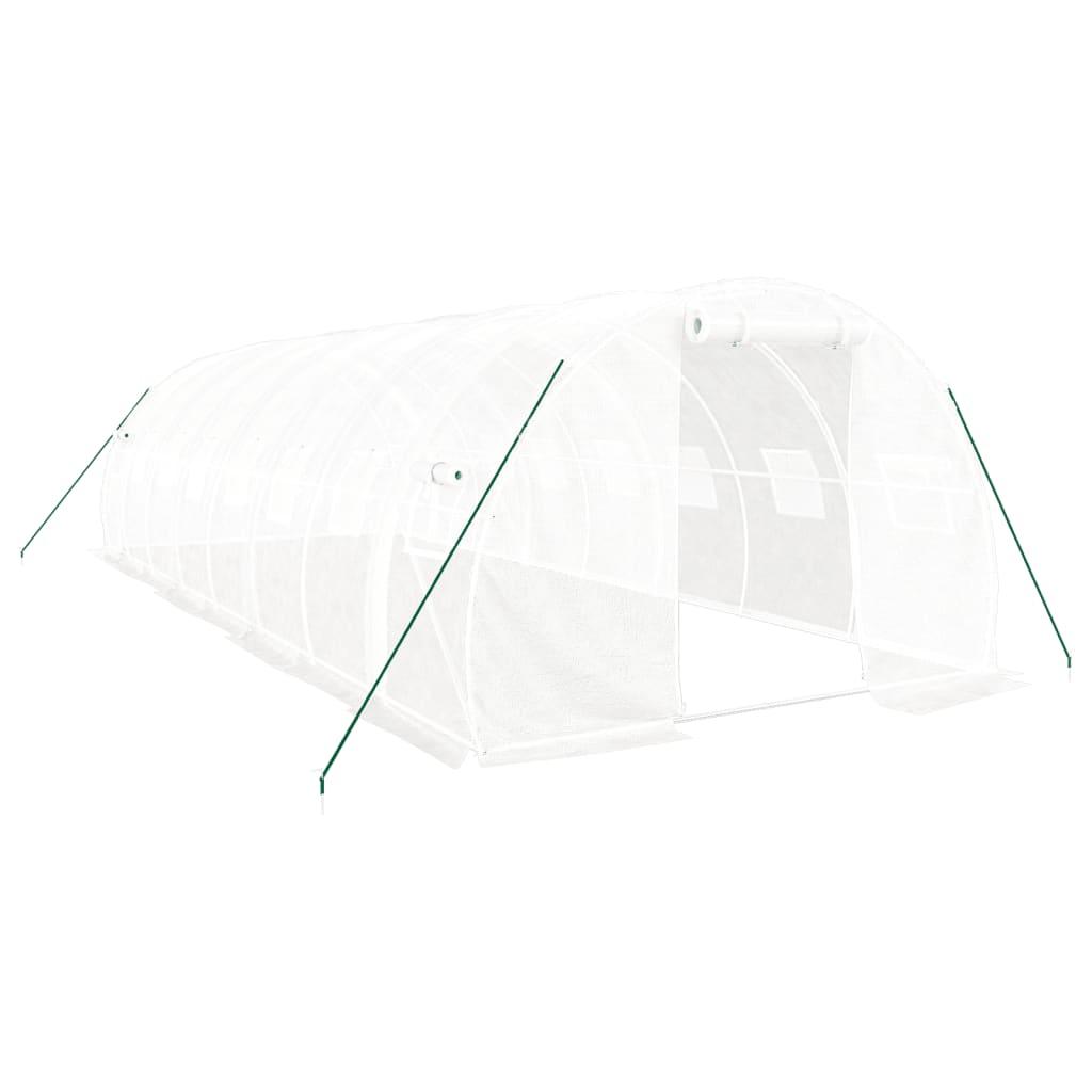 Greenhouse with Steel Frame White 24 m? 8x3x2 m