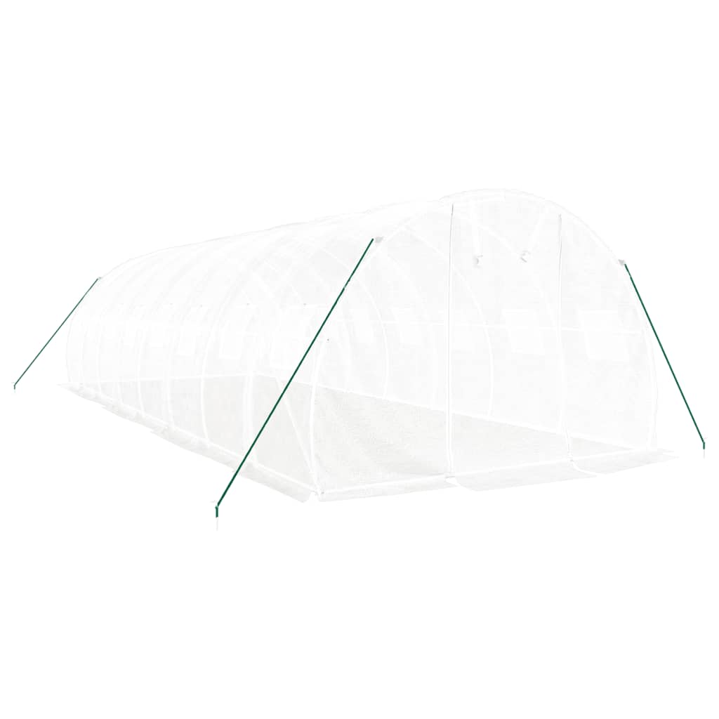 Greenhouse with Steel Frame White 24 m? 8x3x2 m
