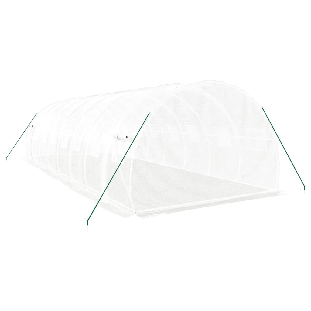 Greenhouse with Steel Frame White 24 m? 8x3x2 m