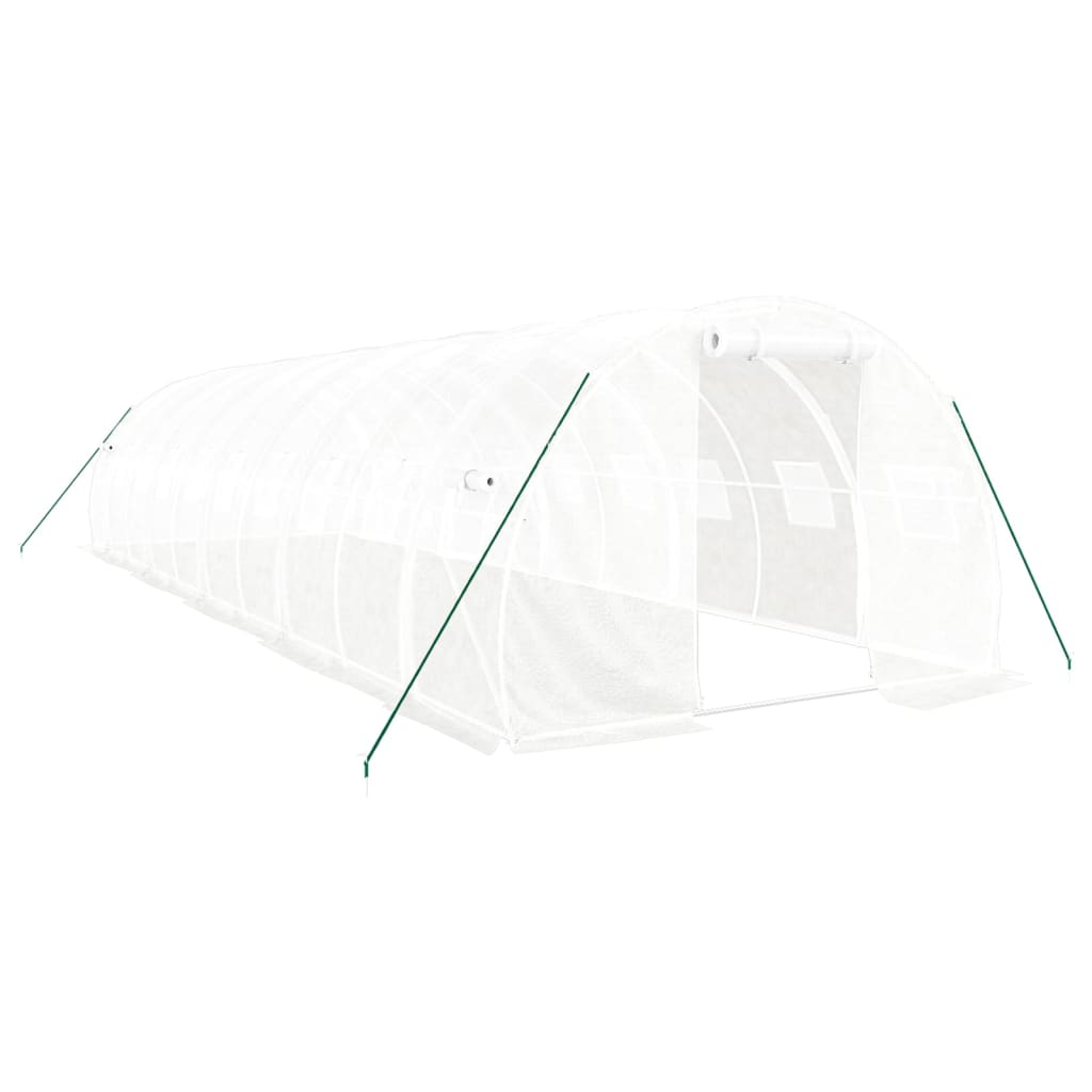 Greenhouse with Steel Frame White 30 m? 10x3x2 m