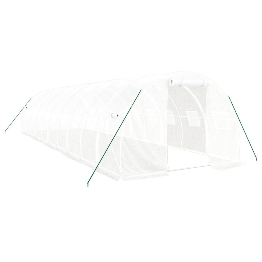 Greenhouse with Steel Frame White 30 m? 10x3x2 m