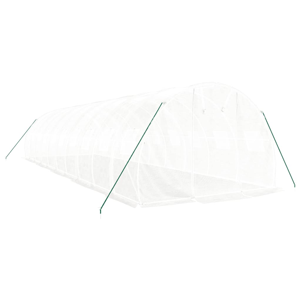 Greenhouse with Steel Frame White 30 m? 10x3x2 m