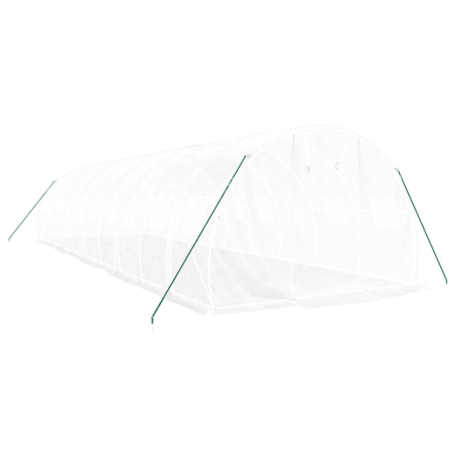 Greenhouse with Steel Frame White 30 m? 10x3x2 m
