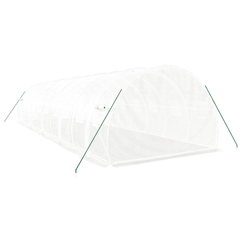 Greenhouse with Steel Frame White 30 m? 10x3x2 m