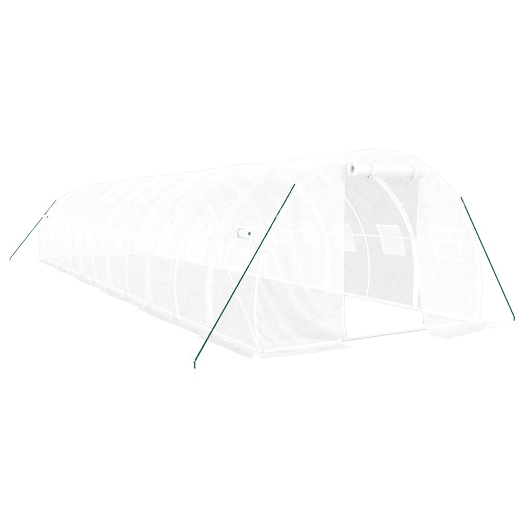 Greenhouse with Steel Frame White 36 m? 12x3x2 m