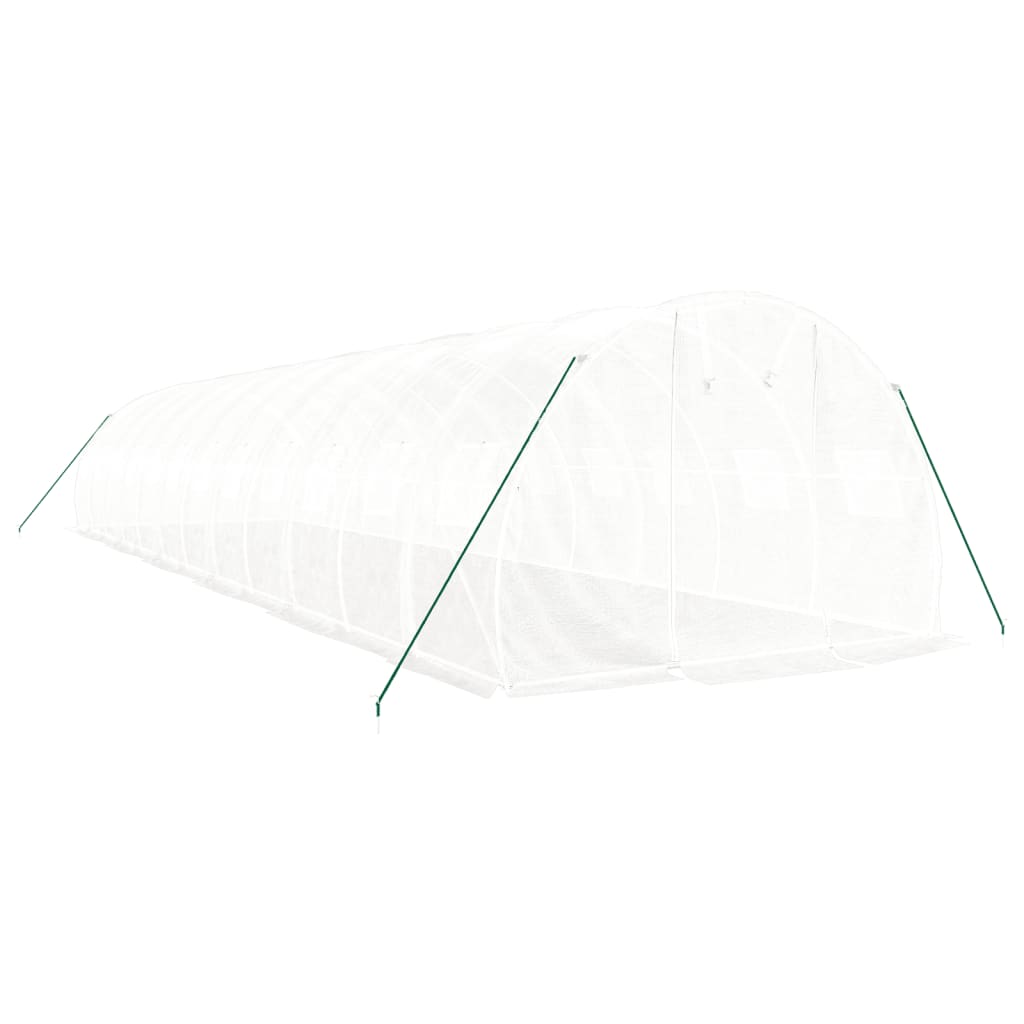 Greenhouse with Steel Frame White 36 m? 12x3x2 m