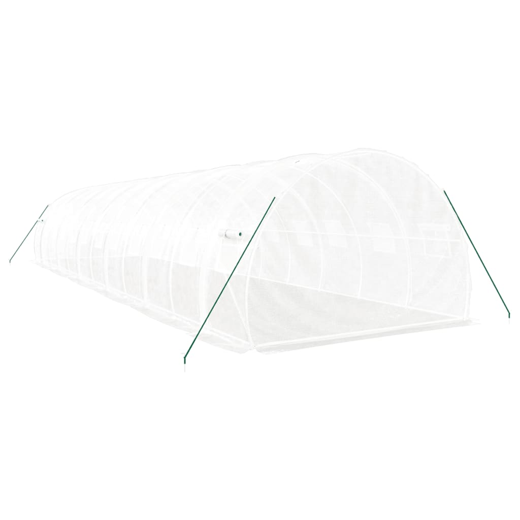 Greenhouse with Steel Frame White 36 m? 12x3x2 m