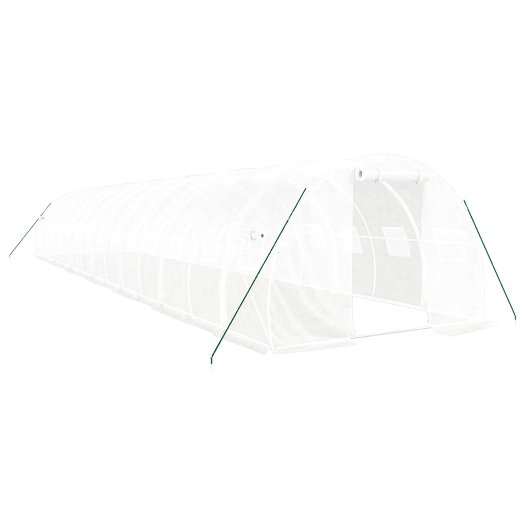 Greenhouse with Steel Frame White 42 m? 14x3x2 m