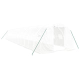 Greenhouse with Steel Frame White 42 m² 14x3x2 m - Front View