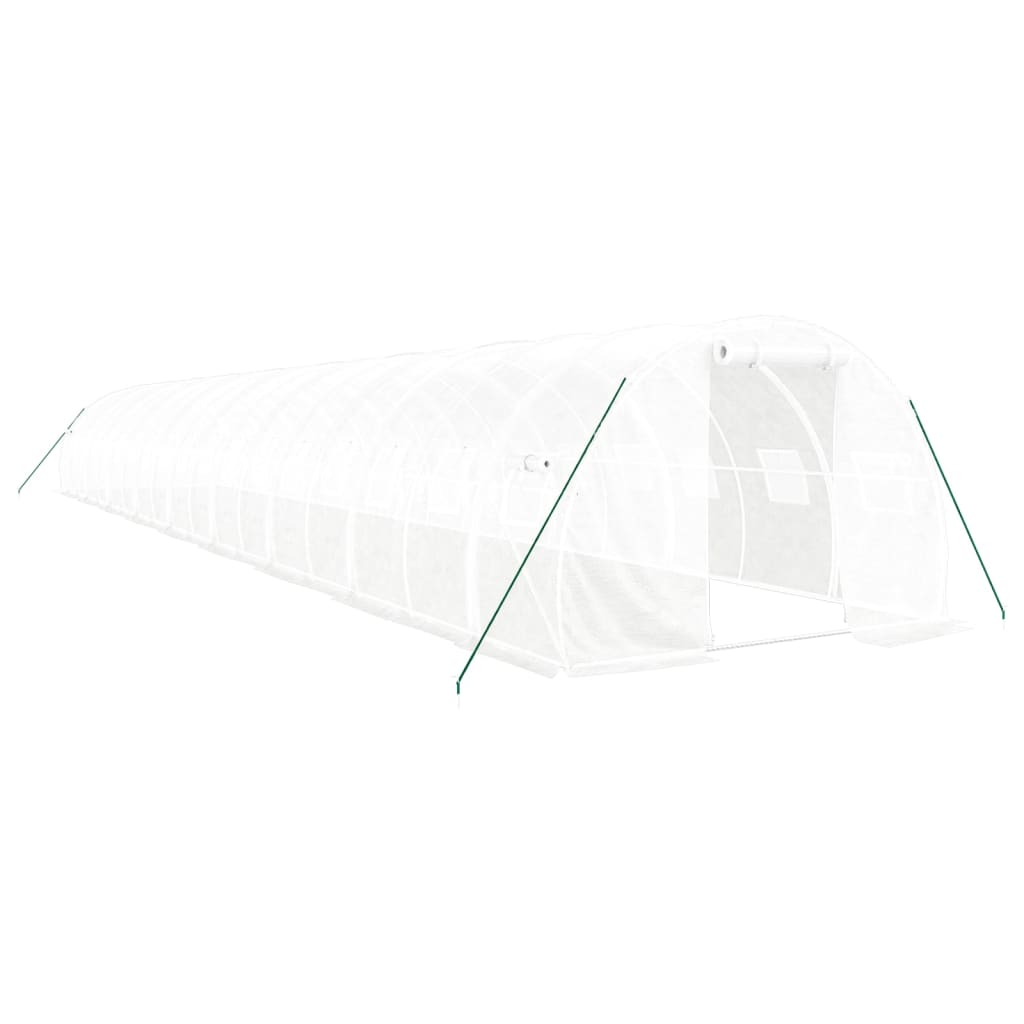 Greenhouse with Steel Frame White 54 m? 18x3x2 m
