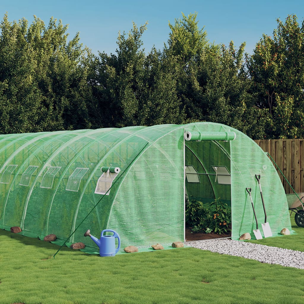 Greenhouse with Steel Frame Green 32 m? 8x4x2 m