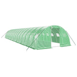 Greenhouse with Steel Frame Green 64 m? 16x4x2 m