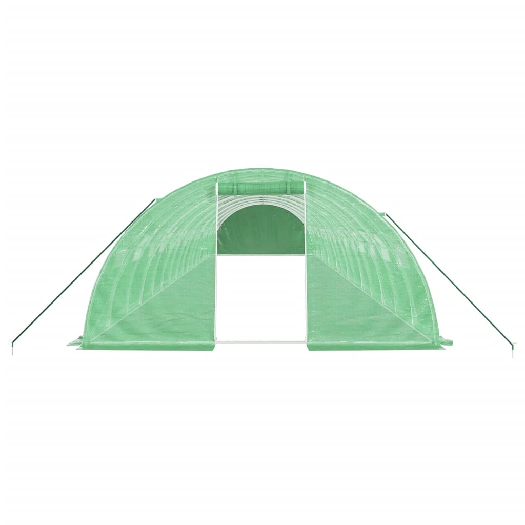 Greenhouse with Steel Frame Green 64 m? 16x4x2 m