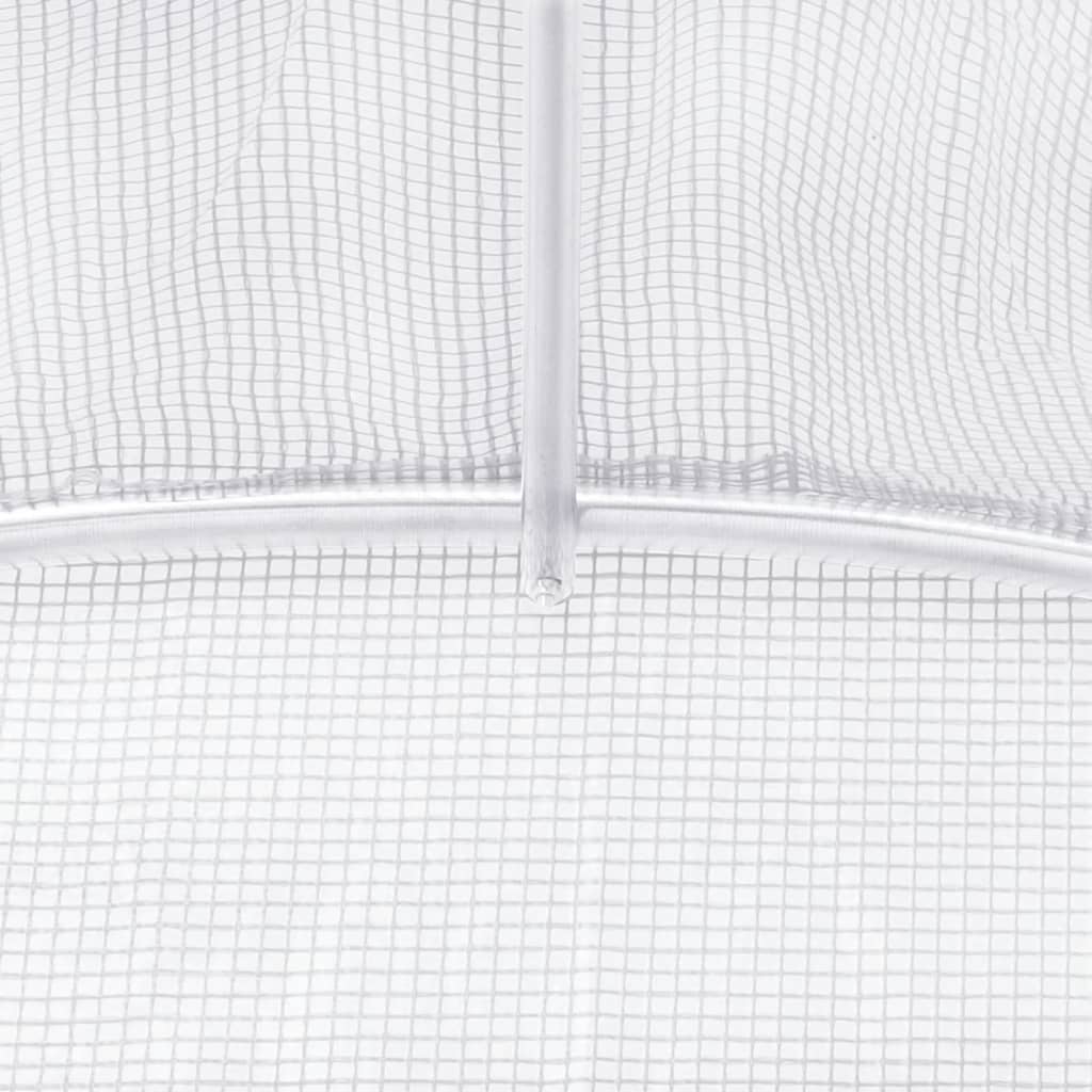 Greenhouse with Steel Frame White 16 m? 4x4x2 m