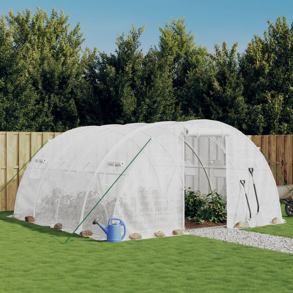 Greenhouse with Steel Frame White 16 m? 4x4x2 m