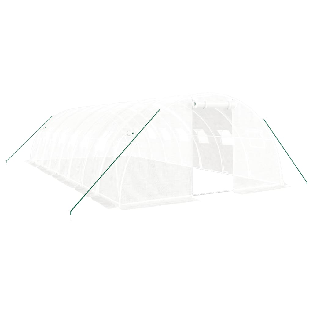 Greenhouse with Steel Frame White 32 m? 8x4x2 m