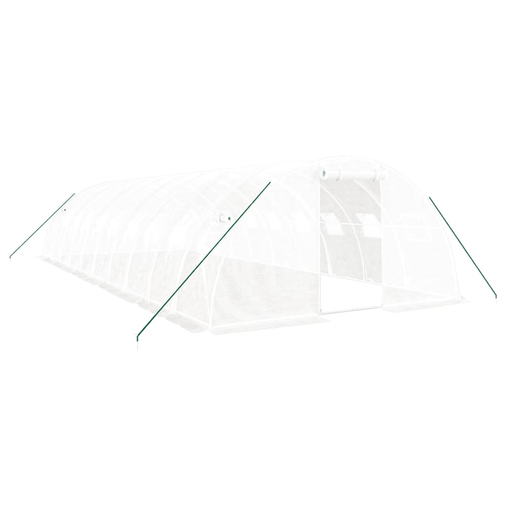 Greenhouse with Steel Frame White 40 m? 10x4x2 m
