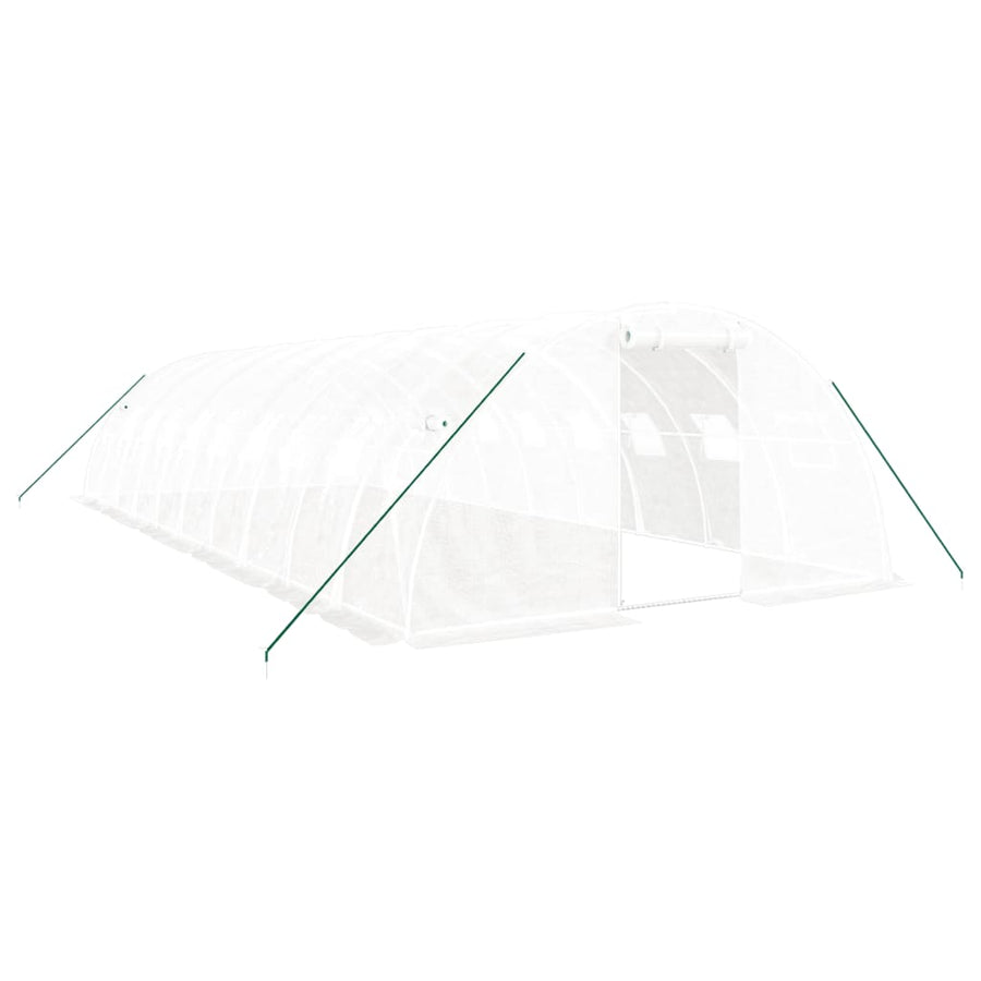 Greenhouse with Steel Frame White 40 m? 10x4x2 m
