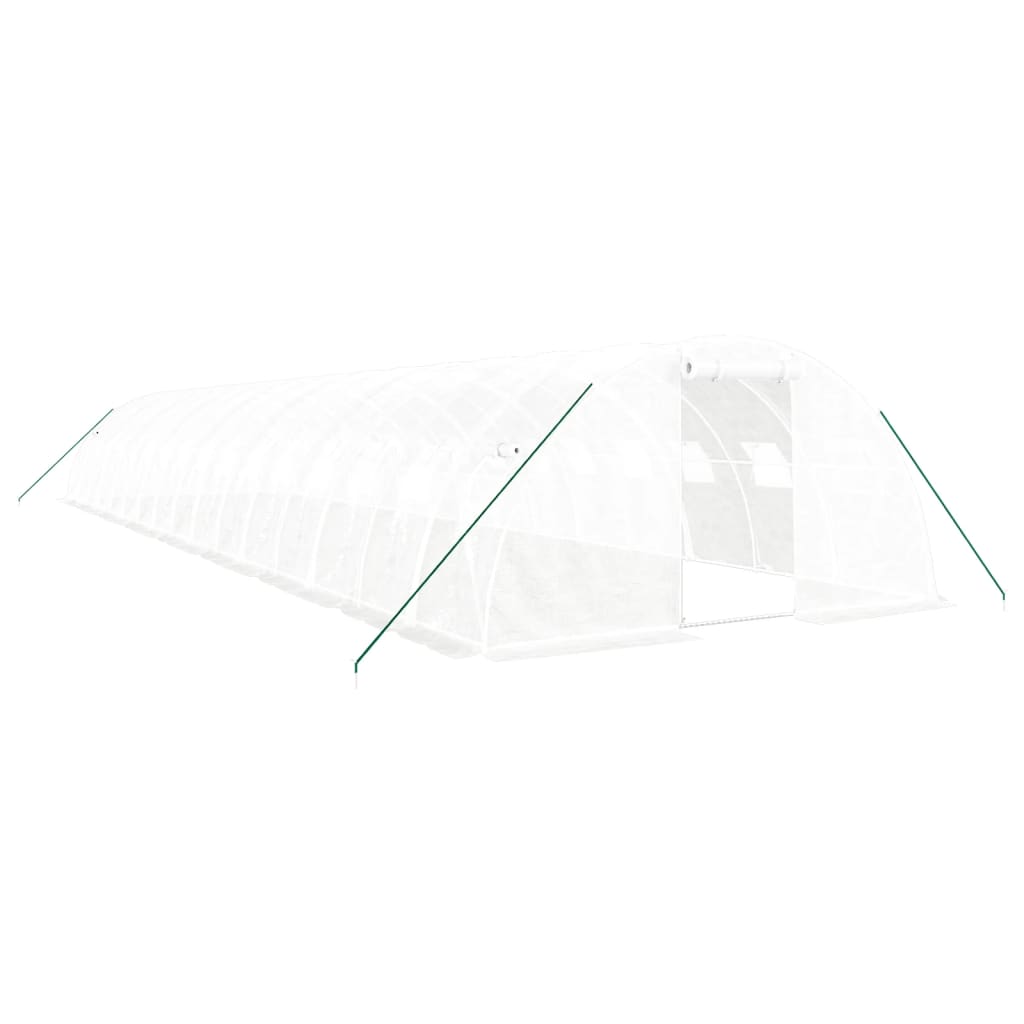 Greenhouse with Steel Frame White 64 m? 16x4x2 m