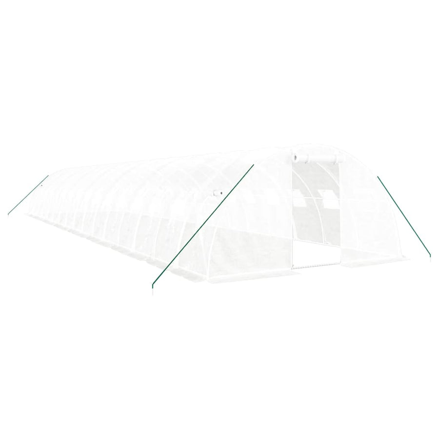 Greenhouse with Steel Frame White 64 m? 16x4x2 m