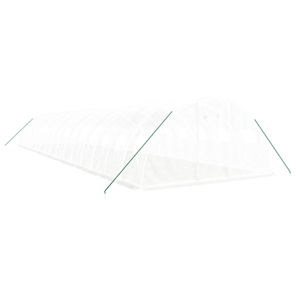 Greenhouse with Steel Frame White 64 m? 16x4x2 m