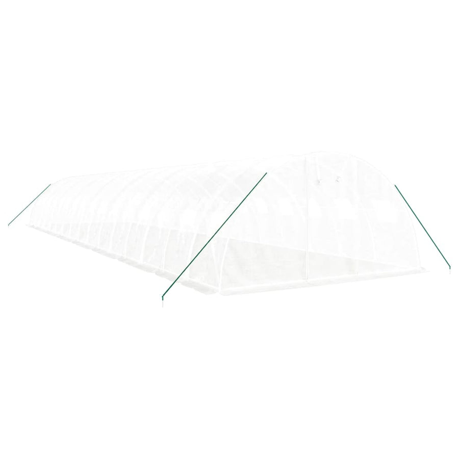 Greenhouse with Steel Frame White 64 m? 16x4x2 m