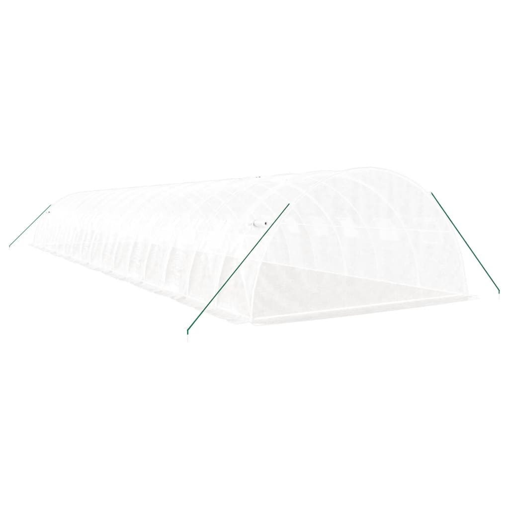 Greenhouse with Steel Frame White 64 m? 16x4x2 m