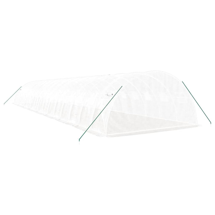 Greenhouse with Steel Frame White 64 m? 16x4x2 m