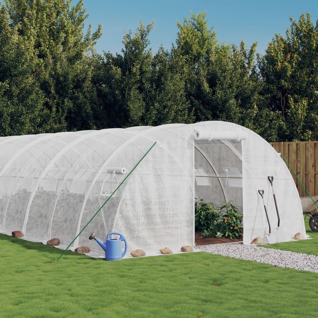 Greenhouse with Steel Frame White 88 m? 22x4x2 m