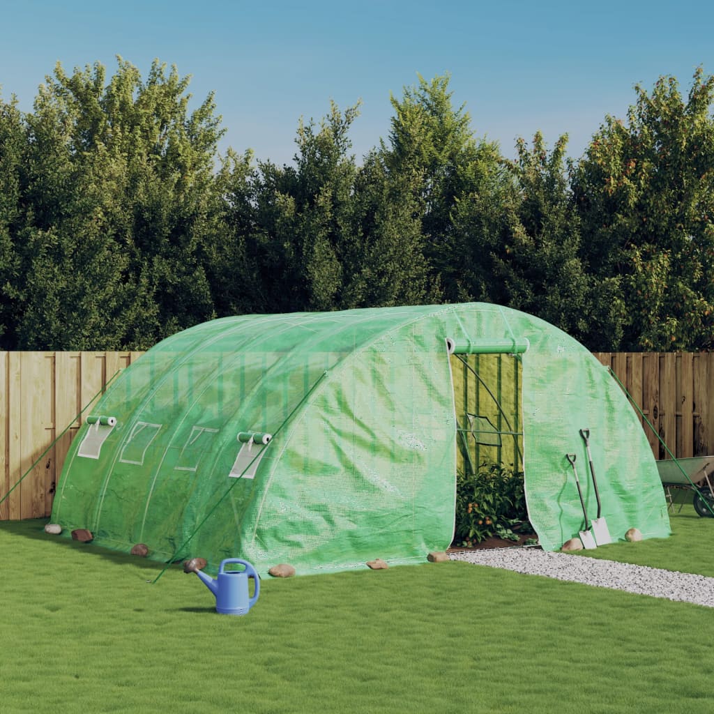 Greenhouse with Steel Frame Green 20 m? 5x4x2.3 m