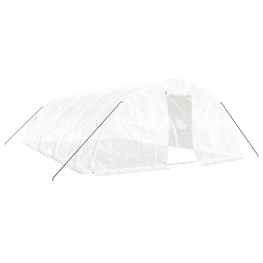 Greenhouse with Steel Frame White 40 m? 8x5x2.3 m