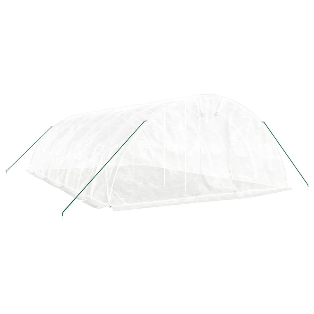 Greenhouse with Steel Frame White 40 m? 8x5x2.3 m