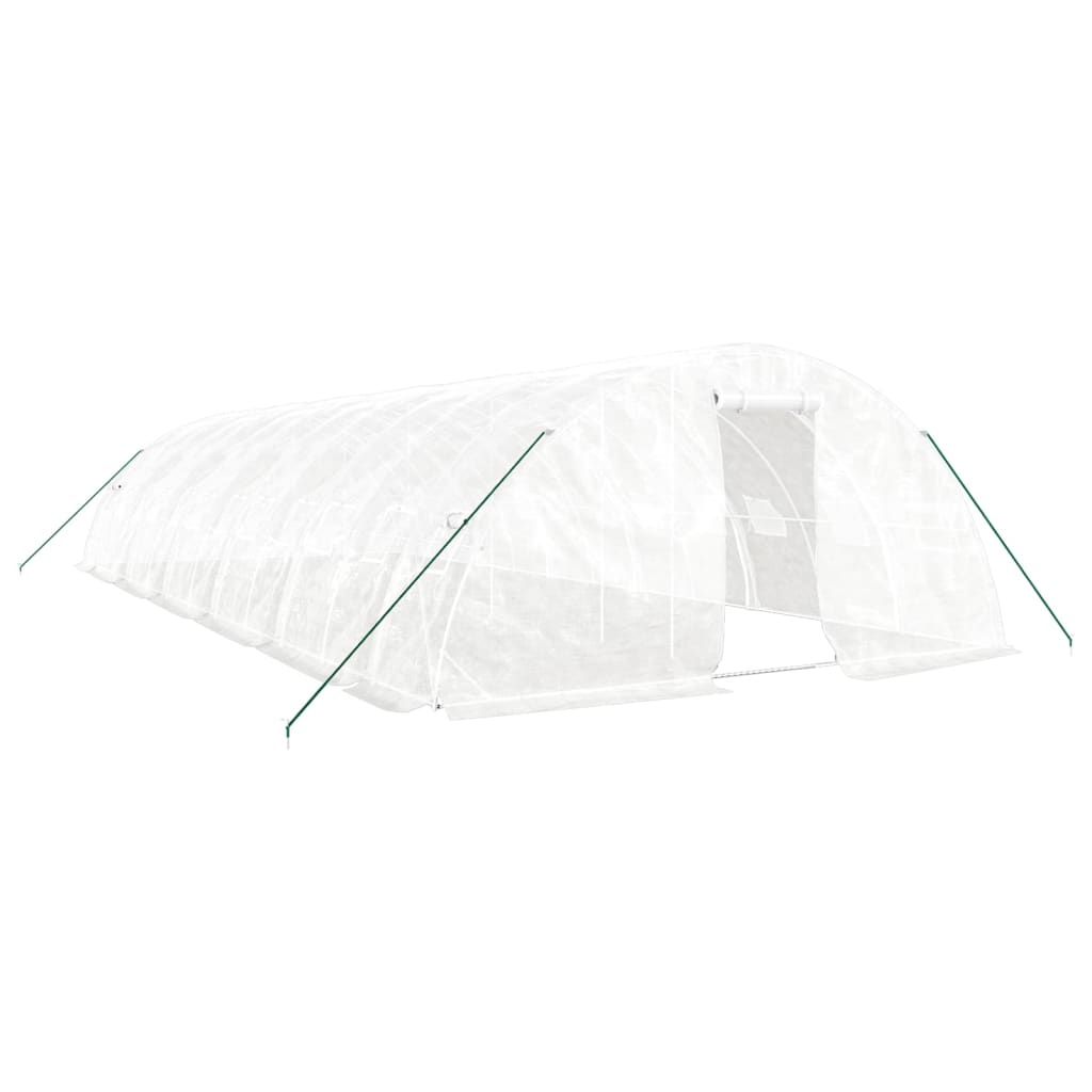 Greenhouse with Steel Frame White 60 m? 12x5x2.3 m