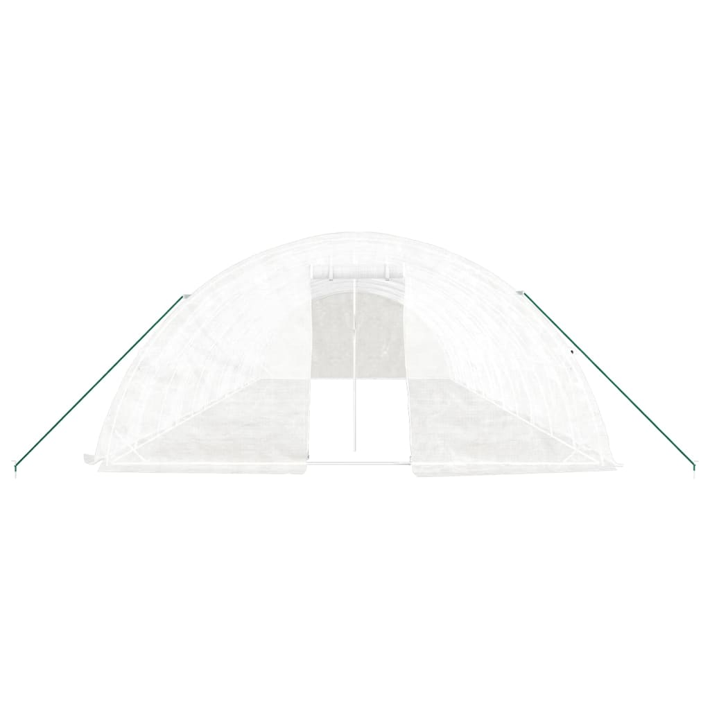 Greenhouse with Steel Frame White 60 m? 12x5x2.3 m