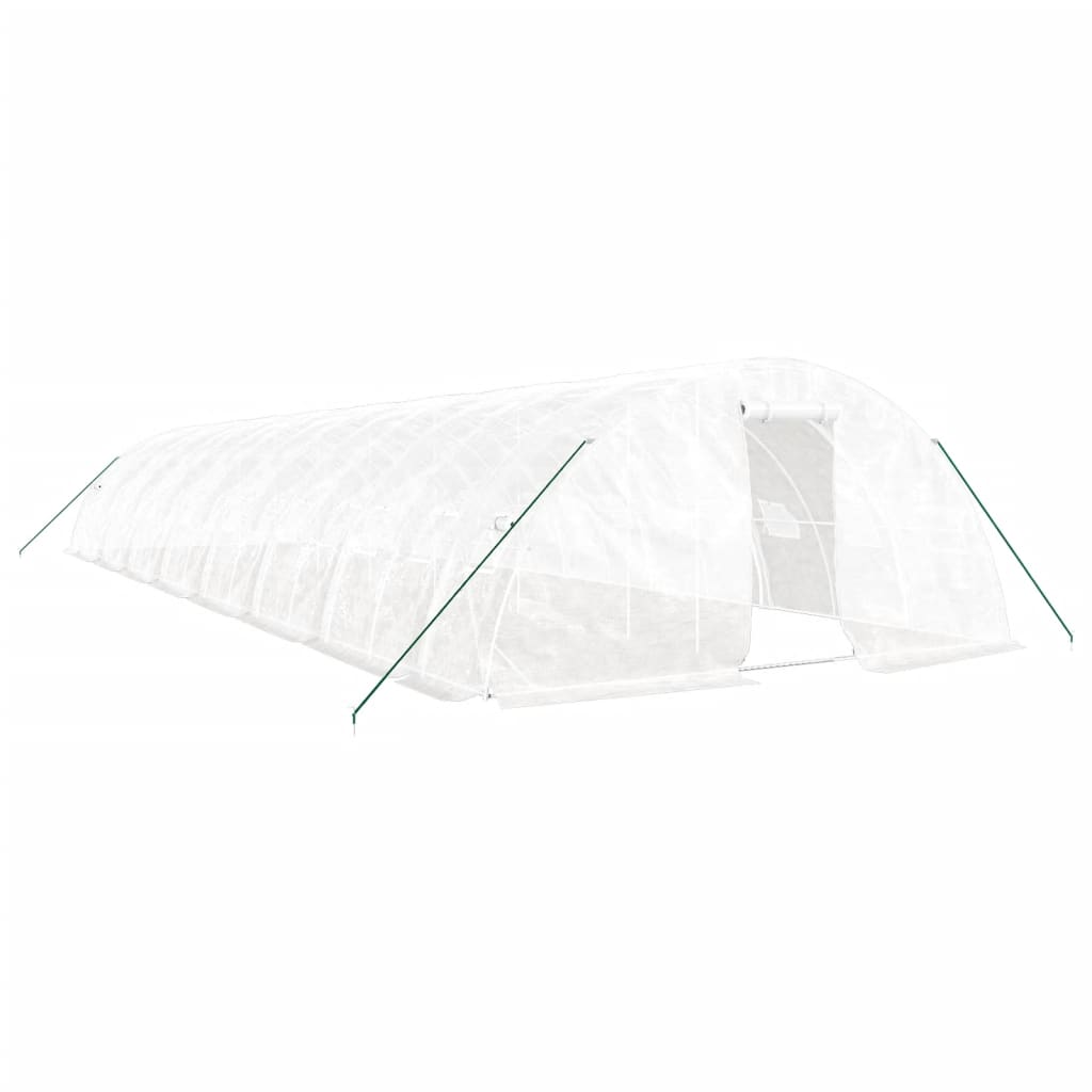 Greenhouse with Steel Frame White 80 m? 16x5x2.3 m