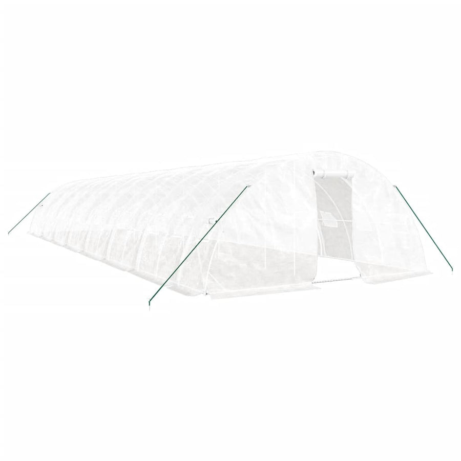 Greenhouse with Steel Frame White 80 m? 16x5x2.3 m