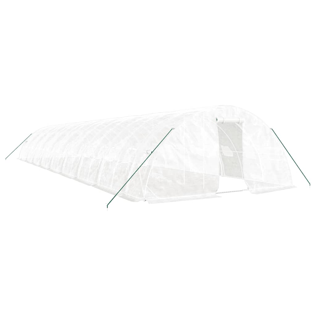 Greenhouse with Steel Frame White 90 m? 18x5x2.3 m