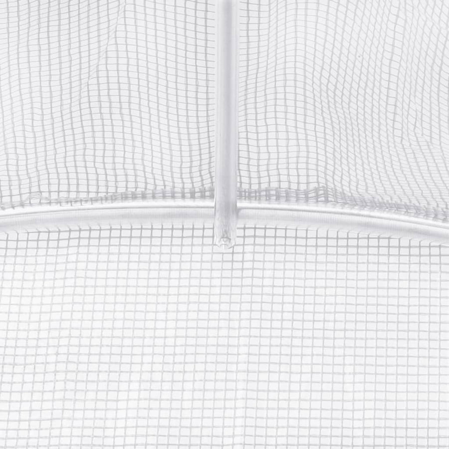 Greenhouse with Steel Frame White 90 m? 18x5x2.3 m