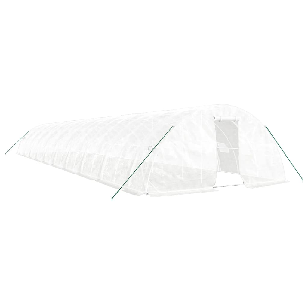 Greenhouse with Steel Frame White 100 m? 20x5x2.3 m