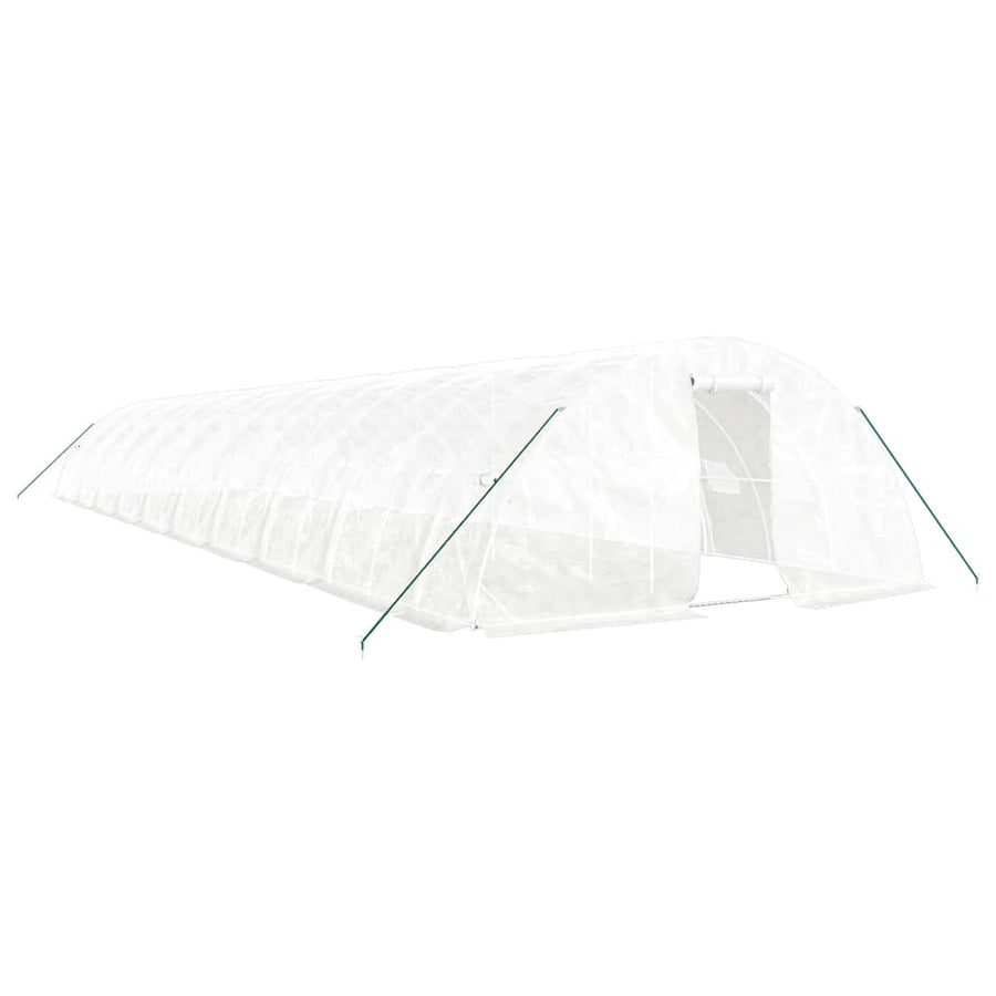 Greenhouse with Steel Frame White 100 m? 20x5x2.3 m