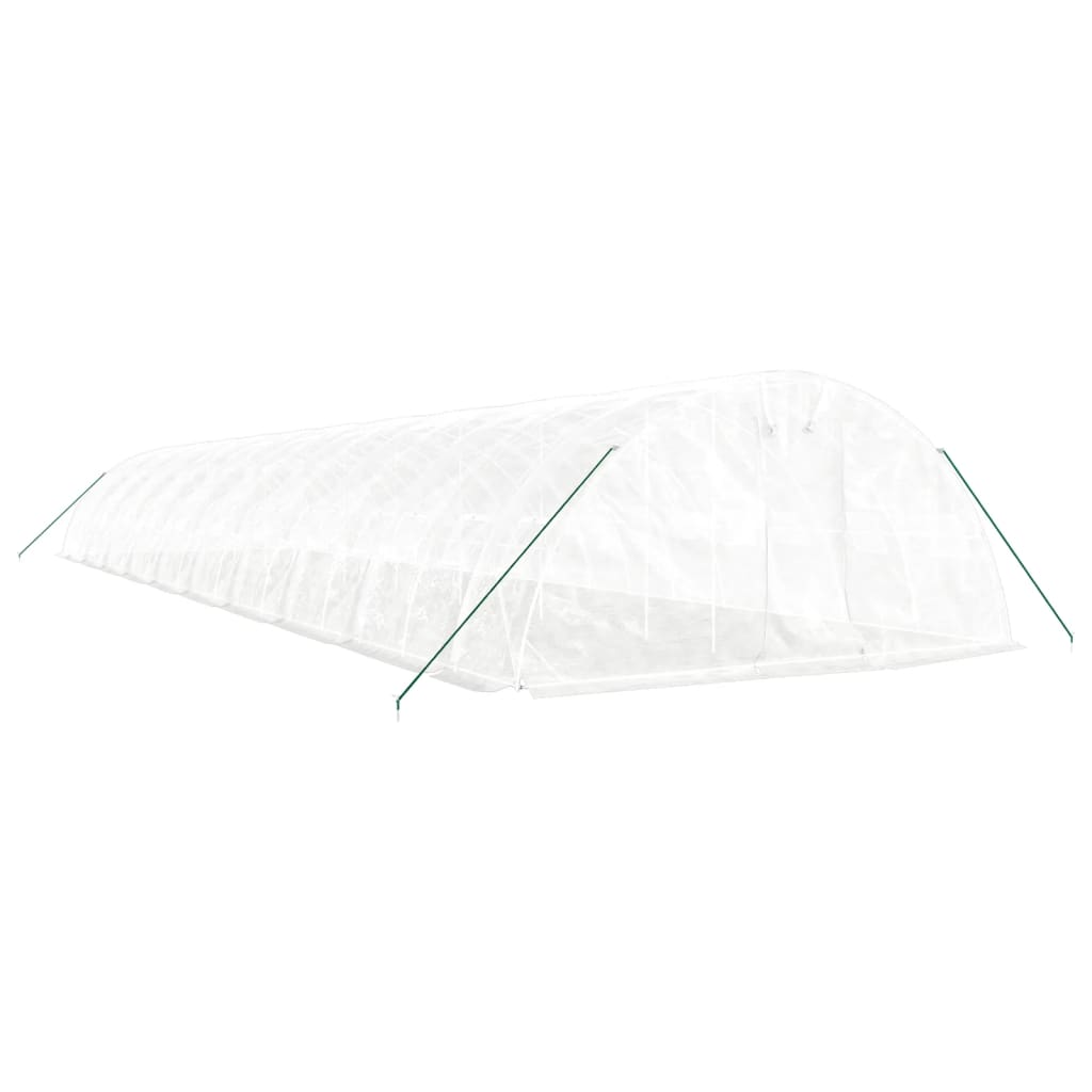 Greenhouse with Steel Frame White 100 m? 20x5x2.3 m