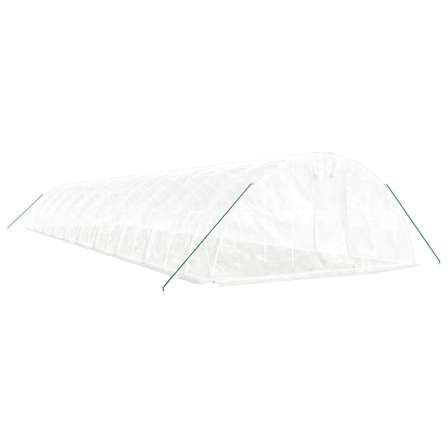 Greenhouse with Steel Frame White 100 m? 20x5x2.3 m