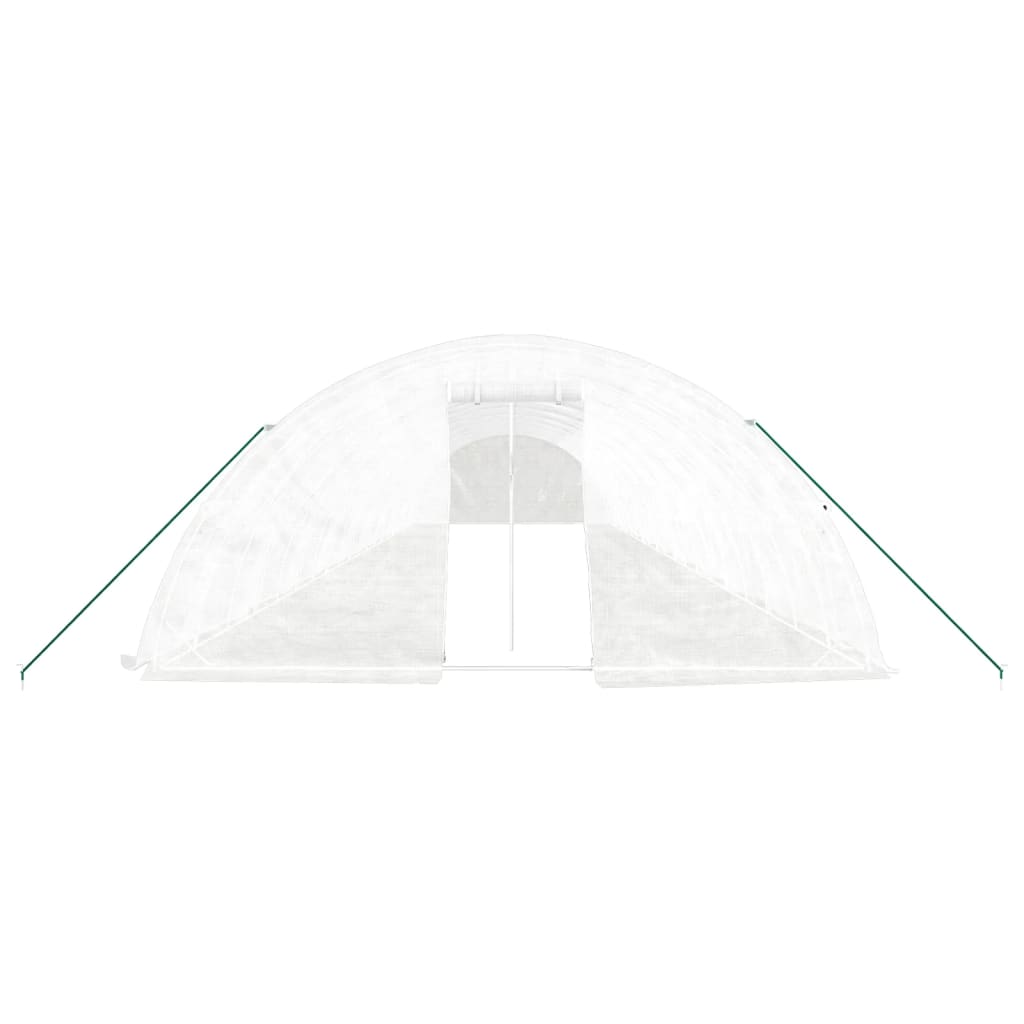 Greenhouse with Steel Frame White 100 m? 20x5x2.3 m