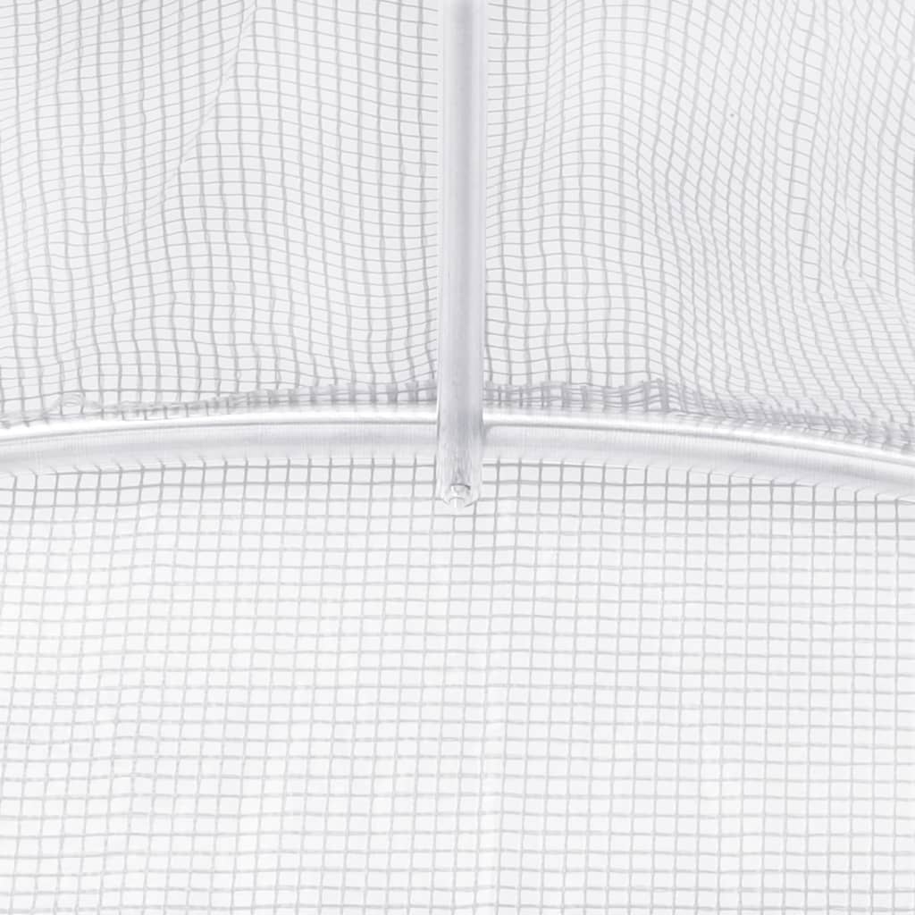Greenhouse with Steel Frame White 100 m? 20x5x2.3 m